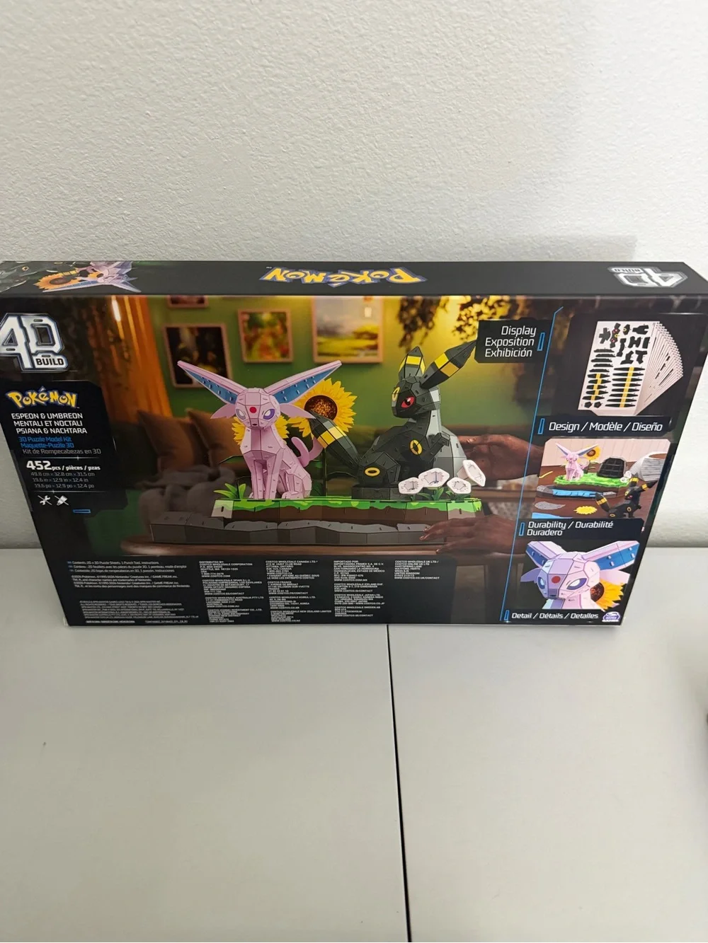 Pokemon 4D Build Espeon & Umbreon 3D Puzzle Kit - Black, Purple, Yellow